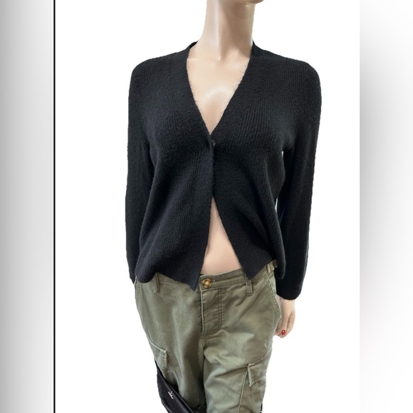 Talbots Black Cardigan Sweater V-Neck Knit - Picture 2 of 16
